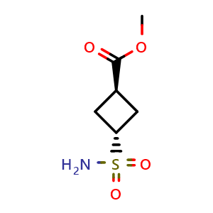 Chemical structure of trans-methyl 3-sulfamoylcyclobutanecarboxylate , CAS 2171206-32-7, AChemBlock S76819