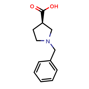 Chemical structure of (3R)-1-benzylpyrrolidine-3-carboxylic acid , CAS 216311-57-8, AChemBlock S76918