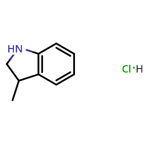 Chemical structure of 3-methylindoline hydrochloride , CAS 21573-62-6, AChemBlock S76934