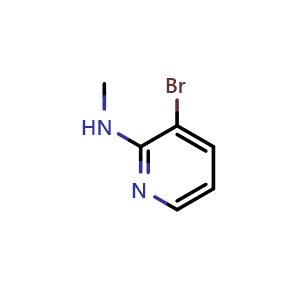 Chemical structure of 3-bromo-N-methylpyridin-2-amine , CAS 214977-38-5, AChemBlock S76943