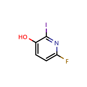 Chemical structure of 6-fluoro-2-iodopyridin-3-ol , CAS 214911-10-1, AChemBlock S76944
