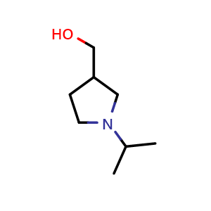 Chemical structure of [1-(propan-2-yl)pyrrolidin-3-yl]methanol , CAS 2148-53-0, AChemBlock S76947