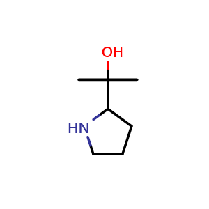 Chemical structure of 2-(pyrrolidin-2-yl)propan-2-ol , CAS 214626-52-5, AChemBlock S76950