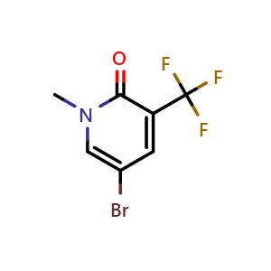 Chemical structure of 5-bromo-1-methyl-3-(trifluoromethyl)-1,2-dihydropyridin-2-one , CAS 214342-73-1, AChemBlock S76954