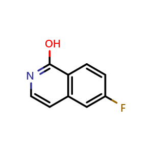 Chemical structure of 6-fluoroisoquinolin-1-ol , CAS 214045-85-9, AChemBlock S76960