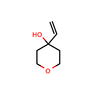 Chemical structure of 4-ethenyloxan-4-ol , CAS 21378-19-8, AChemBlock S76972