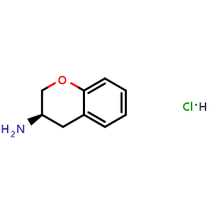 Chemical structure of (3R)-3,4-dihydro-2H-1-benzopyran-3-amine hydrochloride , CAS 211506-59-1, AChemBlock S77009