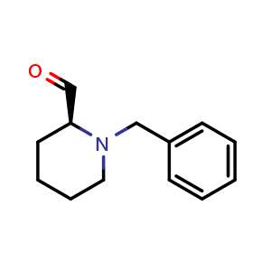 Chemical structure of (2S)-1-benzylpiperidine-2-carbaldehyde , CAS 210533-42-9, AChemBlock S77024