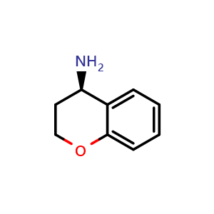 Chemical structure of (4R)-3,4-Dihydro-2H-1-benzopyran-4-amine , CAS 210488-55-4, AChemBlock S77028