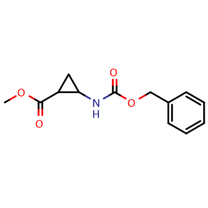Chemical structure of methyl 2-(benzyloxycarbonylamino)cyclopropanecarboxylate , CAS 2104635-40-5, AChemBlock S77029