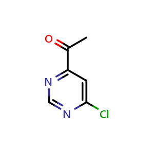 Chemical structure of 1-(6-Chloropyrimidin-4-yl)ethanone , CAS 210295-81-1, AChemBlock S77035