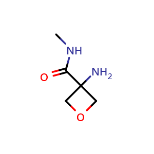 Chemical structure of 3-amino-N-methyl-oxetane-3-carboxamide , CAS 2098000-37-2, AChemBlock S77048