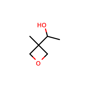 Chemical structure of 1-(3-methyloxetan-3-yl)ethan-1-ol , CAS 2092763-63-6, AChemBlock S77080