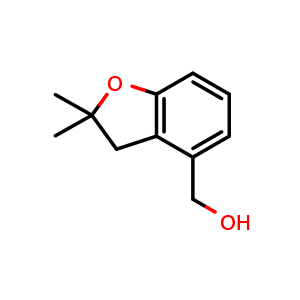 Chemical structure of (2,2-dimethyl-2,3-dihydro-1-benzofuran-4-yl)methanol , CAS 209256-59-7, AChemBlock S77096