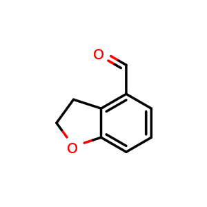 Chemical structure of 2,3-Dihydrobenzofuran-4-carbaldehyde , CAS 209256-42-8, AChemBlock S77098