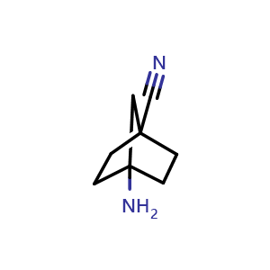Chemical structure of 4-Aminonorbornane-1-carbonitrile , CAS 2091763-45-8, AChemBlock S77133