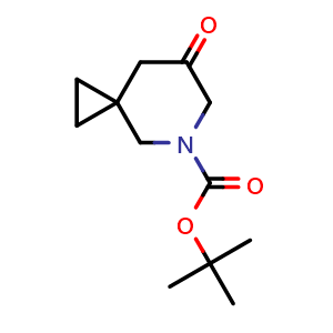 Chemical structure of tert-butyl 7-oxo-5-azaspiro[2.5]octane-5-carboxylate , CAS 2091694-43-6, AChemBlock S77137