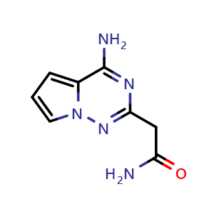 Chemical structure of 2-{4-aminopyrrolo[2,1-f][1,2,4]triazin-2-yl}acetamide , CAS 2091629-13-7, AChemBlock S77142