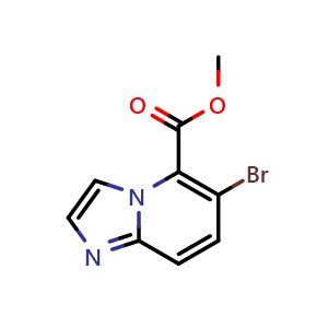 Chemical structure of methyl 6-bromoimidazo[1,2-a]pyridine-5-carboxylate , CAS 2091427-06-2, AChemBlock S77154