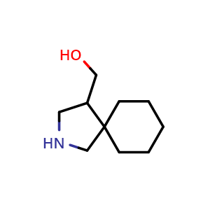 Chemical structure of 2-azaspiro[4.5]decan-4-ylmethanol , CAS 2091216-61-2, AChemBlock S77167