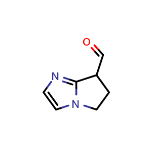 Chemical structure of 5H,6H,7H-pyrrolo[1,2-a]imidazole-7-carbaldehyde , CAS 2090236-12-5, AChemBlock S77209