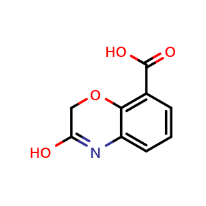 Chemical structure of 3-hydroxy-2H-1,4-benzoxazine-8-carboxylic acid , CAS 208772-72-9, AChemBlock S77252