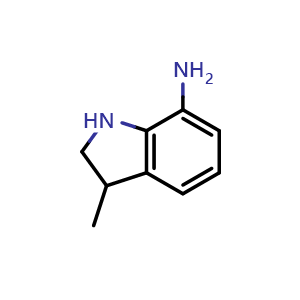 Chemical structure of 3-methylindolin-7-amine , CAS 2060027-01-0, AChemBlock S77292