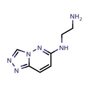 Chemical structure of N1-{[1,2,4]triazolo[4,3-b]pyridazin-6-yl}ethane-1,2-diamine , CAS 2059993-13-2, AChemBlock S77294