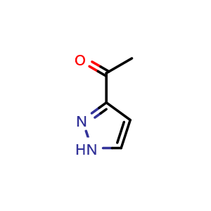Chemical structure of 1-(1H-pyrazol-3-yl)ethan-1-one , CAS 20583-33-9, AChemBlock S77295