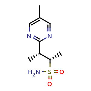 Chemical structure of (2S,3R)-3-(5-methylpyrimidin-2-yl)butane-2-sulfonamide , CAS 2050017-52-0, AChemBlock S77327