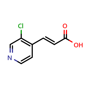 Chemical structure of (2E)-3-(3-chloropyridin-4-yl)prop-2-enoic acid , CAS 2045276-61-5, AChemBlock S77332