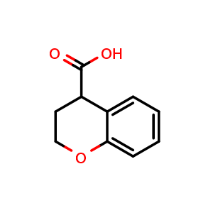 Chemical structure of 3,4-dihydro-2H-1-benzopyran-4-carboxylic acid , CAS 20426-80-6, AChemBlock S77336