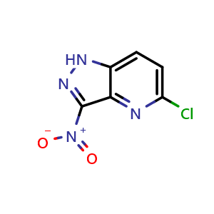 Chemical structure of 5-chloro-3-nitro-1H-pyrazolo[4,3-b]pyridine , CAS 2021203-20-1, AChemBlock S77375