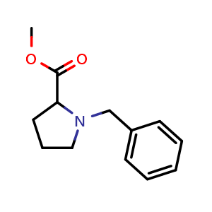 Chemical structure of Methyl 1-benzylpyrrolidine-2-carboxylate , CAS 201406-78-2, AChemBlock S77385