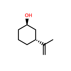 Chemical structure of trans-3-isopropenylcyclohexanol , CAS 2001091-32-1, AChemBlock S77404