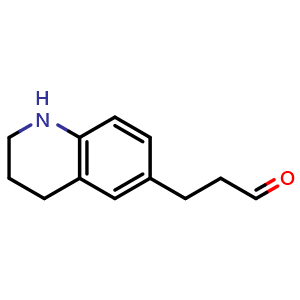 Chemical structure of 3-(1,2,3,4-tetrahydroquinolin-6-yl)propanal , CAS 1998216-55-9, AChemBlock S77406