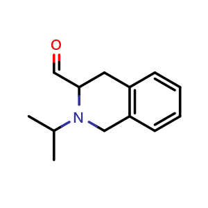 Chemical structure of 2-(propan-2-yl)-1,2,3,4-tetrahydroisoquinoline-3-carbaldehyde , CAS 1986908-56-8, AChemBlock S77435