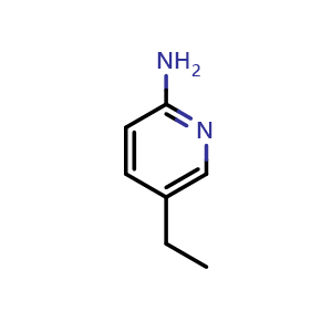 Chemical structure of 5-ethylpyridin-2-amine , CAS 19842-07-0, AChemBlock S77444