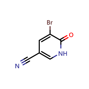 Chemical structure of 5-bromo-6-oxo-1,6-dihydropyridine-3-carbonitrile , CAS 19840-44-9, AChemBlock S77448