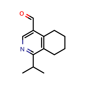 Chemical structure of 1-(propan-2-yl)-5,6,7,8-tetrahydroisoquinoline-4-carbaldehyde , CAS 1982893-86-6, AChemBlock S77452