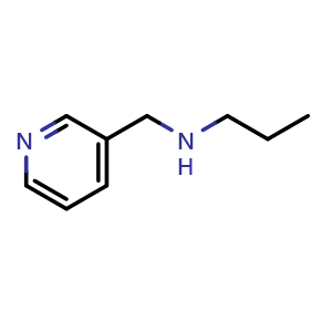 Chemical structure of propyl[(pyridin-3-yl)methyl]amine , CAS 19730-13-3, AChemBlock S77462