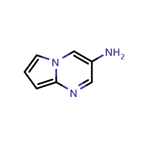 Chemical structure of Pyrrolo[1,2-a]pyrimidin-3-amine , CAS 1965309-19-6, AChemBlock S77484