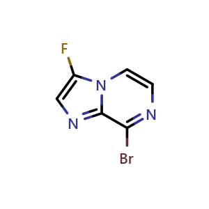 Chemical structure of 8-bromo-3-fluoroimidazo[1,2-a]pyrazine , CAS 1956339-18-6, AChemBlock S77504