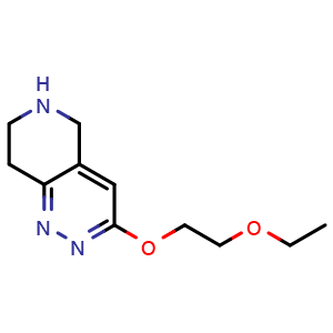 Chemical structure of 3-(2-ethoxyethoxy)-5H,6H,7H,8H-pyrido[4,3-c]pyridazine , CAS 1955539-92-0, AChemBlock S77518