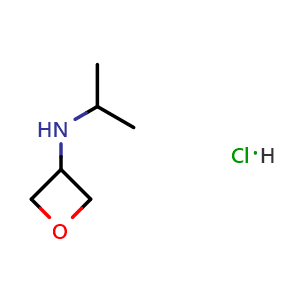 Chemical structure of N-(propan-2-yl)oxetan-3-amine hydrochloride , CAS 1955523-96-2, AChemBlock S77520