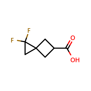 Chemical structure of 1,1-difluorospiro[2.3]hexane-5-carboxylic acid , CAS 1955514-17-6, AChemBlock S77526