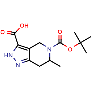 Chemical structure of 5-tert-butoxycarbonyl-6-methyl-2,4,6,7-tetrahydropyrazolo[4,3-c]pyridine-3-carboxylic acid , CAS 1955486-34-6, AChemBlock S77531