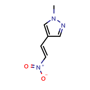 Chemical structure of (E)-1-methyl-4-(2-nitrovinyl)-1H-pyrazole , CAS 1951371-45-1, AChemBlock S77542
