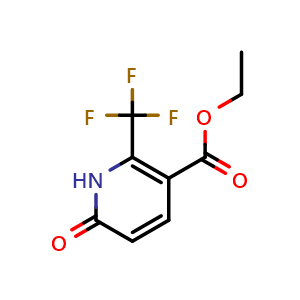 Chemical structure of Ethyl 6-oxo-2-(trifluoromethyl)-1,6-dihydropyridine-3-carboxylate , CAS 194673-13-7, AChemBlock S77548
