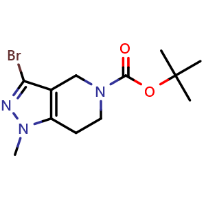 Chemical structure of tert-butyl 3-bromo-1-methyl-1H,4H,5H,6H,7H--5-carboxylate , CAS 1936429-07-0, AChemBlock S77579